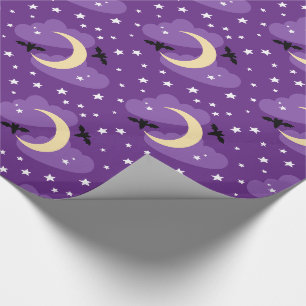 Cadeau Lune et Étoiles Papier d'emballage Halloween