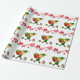 Cadeau Lutin de papier d'emballage de Noël