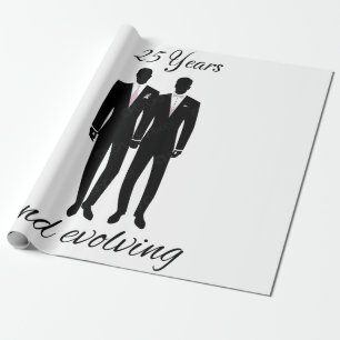 Cadeau M. et M. papier d'emballage blanc et noir