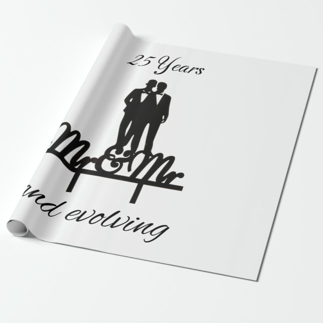 Cadeau M. et M. papier d'emballage blanc et noir (Déroulé)