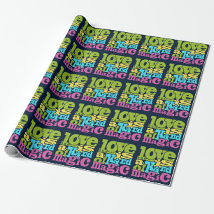 Cadeau Magical Love papier d'emballage monogramme personn