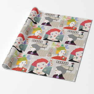 Cadeau Mah Jongg Lady 03 Papier à envelopper