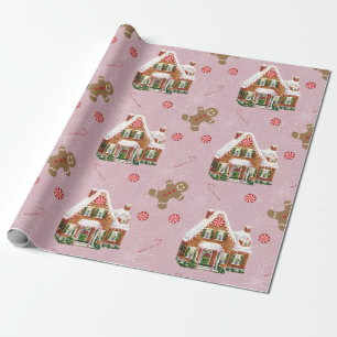 Cadeau Maison en pain d'épices Papier d'enveloppement de