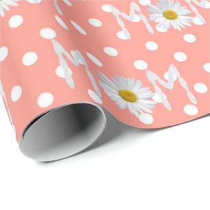 Cadeau Maman Daisy Sur Papier Pois Enveloppé