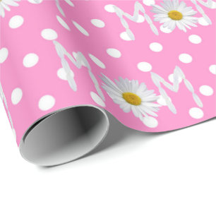 Cadeau Maman Fleur de marguerite sur papier d'emballage à