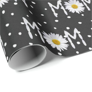 Cadeau Maman Fleur de marguerite sur papier d'emballage à