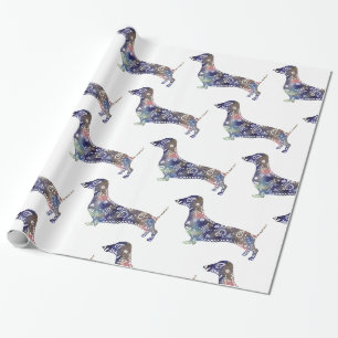 Cadeau Mandala Dog, Dachshund Papier à enveloppement bril
