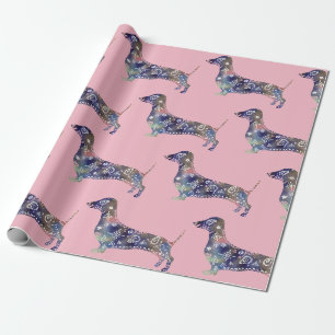 Cadeau Mandala Dog, Dachshund Papier d'enveloppement de m