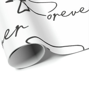 Cadeau Mariage Forever Modern Script Wrapper Papier