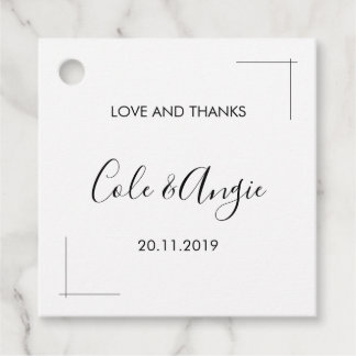 Cadeau Mariage minimaliste Favoriser les étiquettes avec