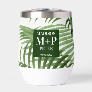 Cadeau Mariage monogramme de palmier tropical