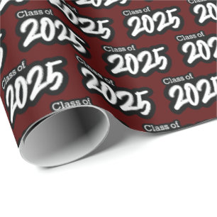 Cadeau Maroon Bold Brush Classe de papier d'enveloppement