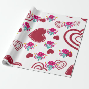 Cadeau Marques à skis   Papier d'enveloppement floral d'a