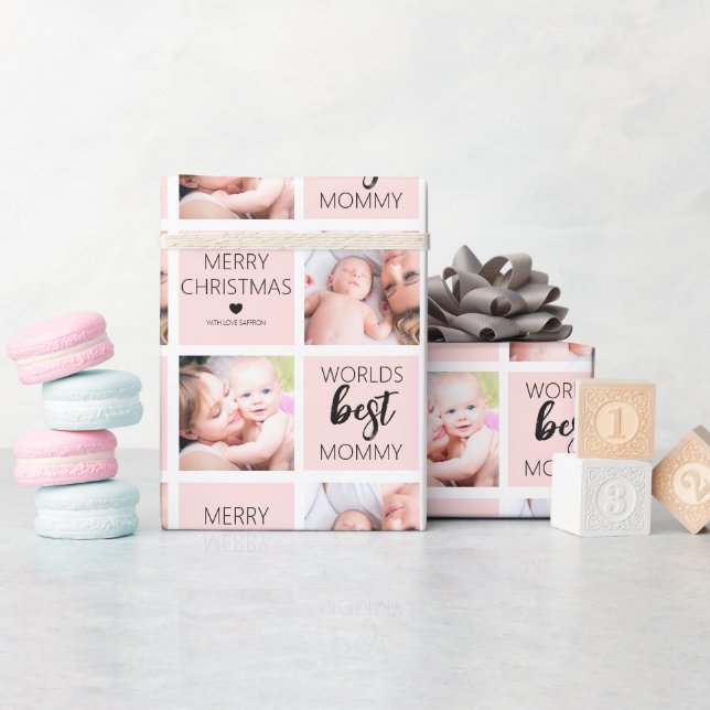 Cadeau Meilleure Maman du Monde 2 Papier d'Emballage Phot (Baby Shower)