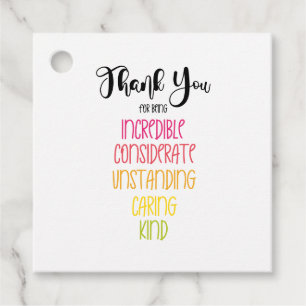 Cadeau Merci d'être de bonnes étiquettes de faveur