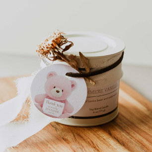 Cadeau Merci d'ours rose Favoriser les étiquettes cadeaux