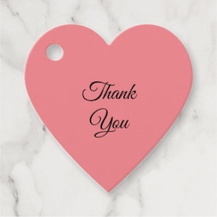 Cadeau Merci en forme de coeur étiquettes cadeaux rose