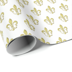 Cadeau Métallurgie Or Français Fleur de Lis Papier à e