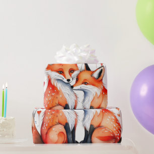 Cadeau Mignons renards amoureux Wrapping Papier