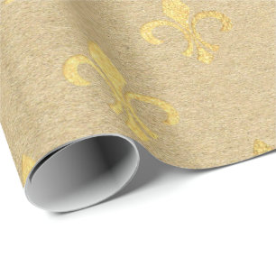 Cadeau Minimal royal naturel d'or de Fleur de Lis Papier
