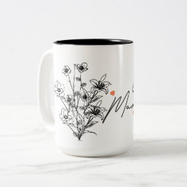 Cadeau minimaliste Floral Maman Mug