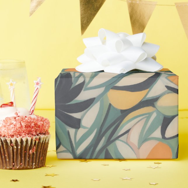 Cadeau Modèle floral 11 | Papier d'enrobage (Fête d'anniversaire)