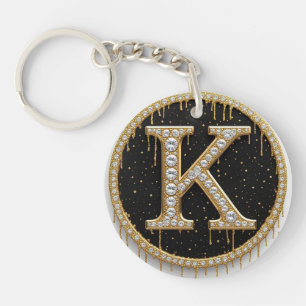 Cadeau monogramme K or diamant