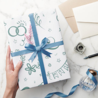 Cadeau Monsieur et madame papier d'emballage mignon avec