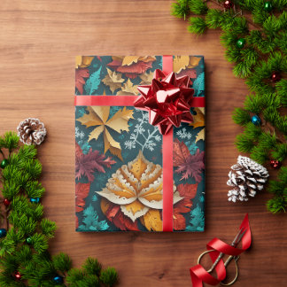 Cadeau Motif de découpe de papier botanique