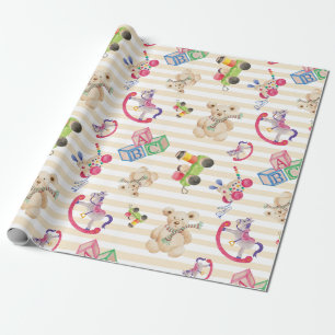 Cadeau Motif de jouets pour enfants enveloppant du papier
