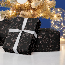 Cadeau Motif de Noël élégant à motif de papier d'aluminiu