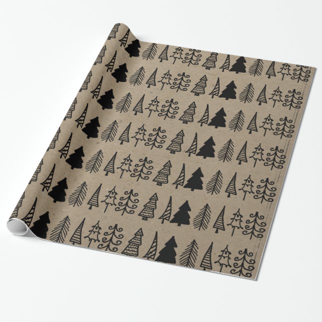 Cadeau Motif de papier d'emballage de Faux de vacances (Déroulé)