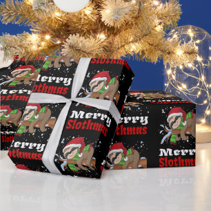Cadeau Motif Joyeux Paresseux Noël Papier Emballage Funny