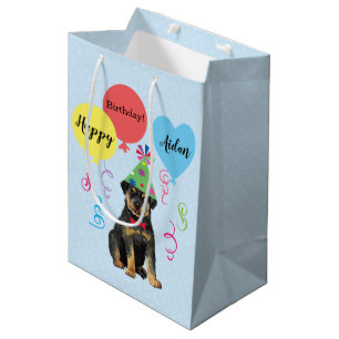 Cadeau Moyen Ballons de fête d'anniversaire Rottweiler sac cade