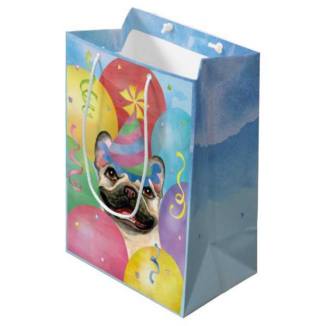 Cadeau Moyen Balloons d'anniversaire Français Buldog Medium Sac (Devant Angle)
