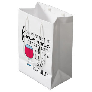 Cadeau Moyen Les femmes sont comme le vin 50e anniversaire Sac