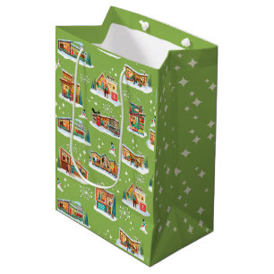 Cadeau Moyen Maisons modernes du milieu du siècle Noël Sac cade