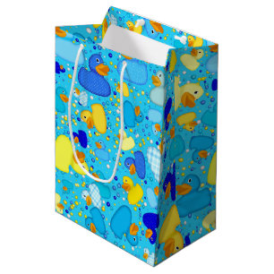 Cadeau Moyen Sac à 2 GIFT bleu 3-bleu à canards-n-points M