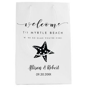 Cadeau Moyen Sac bienvenu d'étoiles de mer, invités de mariag
