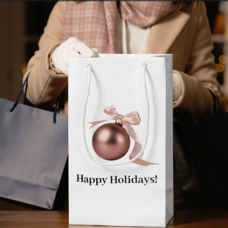 CADEAU MOYEN SAC CADO POUR ORNEMENT FÊTE DE NOËL ROSE PÂLE MOYE