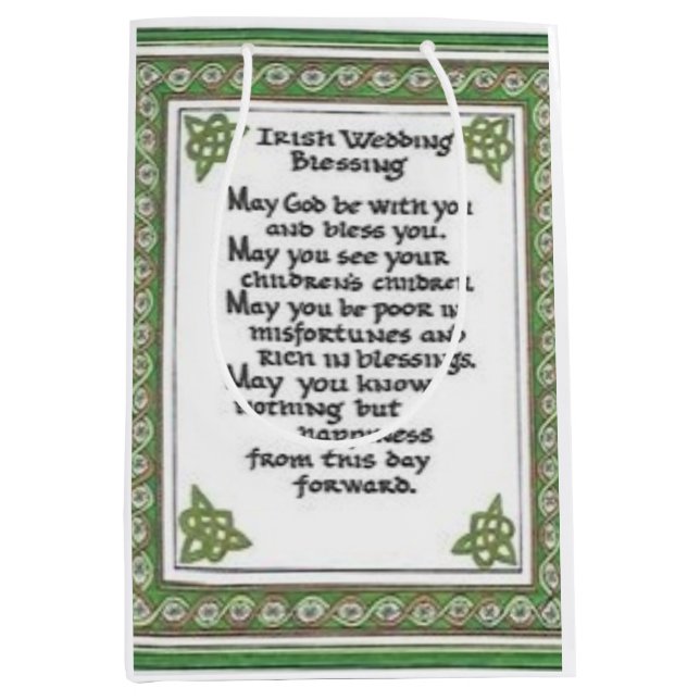 Cadeau Moyen sac de bénédiction mariage irlandais (Devant)