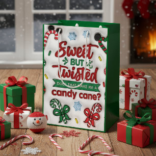 Cadeau Moyen Sac en papier pour Noël avec un bonbon en forme de