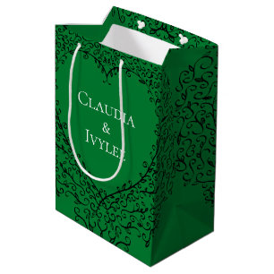 Cadeau Moyen Sac gothique de Coeur-Cadeau vert et noir 3