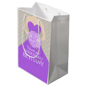 Cadeau Moyen Sac nommé fait sur commande de pourpre de robe de