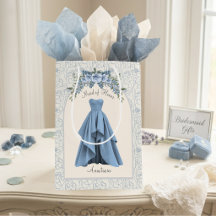 Sac personnalisé de demoiselle d'honneur bleu pous