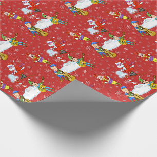Cadeau Musicien Elfes de Noël et papier d'enveloppement P