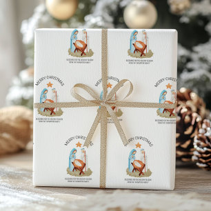 Cadeau Nativité Noël Papier d'enveloppement religieux