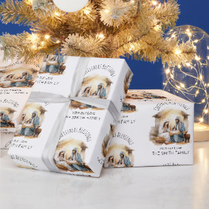 Cadeau Nativité Papier d'enveloppement de Noël - Sainte F