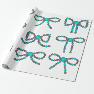 Cadeau Navajo Pearl Bow avec papier d'enveloppement turqu