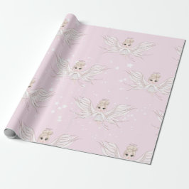 Cadeau Noël Angel Stars rose mignon papier à envelopper